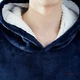Плед Толстовка c Капюшоном и Руковами Huggle Hoodie One Size (Синий) Двухсторонний - изображение 10