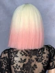 Парик LILY Ombre Blond каре розово-белый омбре, с имитацией кожи, термостойкое волокно - изображение 3