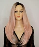 Парик на сетке Lace Wig INNIS № 1BtPink длинный розовый, омбре, 60 см, термостойкое волокно - изображение 1