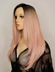 Парик на сетке Lace Wig INNIS № 1BtPink длинный розовый, омбре, 60 см, термостойкое волокно - изображение 3