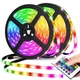 Светодиодная RGB Led лента SMD 3528 на самоклеящейся основе 12v с пультом и блоком питания многоцветная гибкая влагостойкая диодная гирлянда для подсветки комплект 10 метров - изображение 1