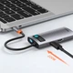 HUB адаптер USB BASEUS Type-C Metal Gleam Series 4-in-1 Multifunctional Docking Station 2USB, HDMI, Type-C, 100W PD переходник хаб (CAHUB-CY0G) - изображение 5