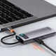 HUB адаптер USB BASEUS Type-C Metal Gleam Series 6-in-1 Multifunctional Docking Station 3USB, HDMI, Type-C, 100W PD, LAN переходник хаб (CAHUB-CW0G) - изображение 5