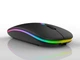 Беспроводная бесшумная мышь BauTech со светодиодной RGB подсветкой Bluetooth + 2.4 ГГц Черный (1009-788-00) - изображение 3