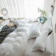 Комплект постельного белья Komfort-tekstil LUX WHITE 1/1 см (Семейный на рез./Сатин-страйп) - зображення 1