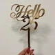 Топер фігурка на торт дзеркальний односторонній Manific Decor "Hello 25" Срібний - зображення 2