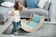 Детская кроватка-качалка Luna Toys Colorful с голубым матрасиком - изображение 4