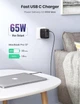 Мережевий зарядний пристрій Ugreen CD224 65W USB + 3xType-C PD GaN Charger (Black) (6689271) - изображение 5
