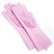 Силиконовые перчатки Magic Silicone Gloves Pink для уборки чистки мытья посуды для дома. Цвет: розовый - изображение 4