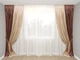 Комплект Декорин Бархатные Бежево-шоколадные шторы 150x270 см 2 шт вуаль Молочная тюль 400х270 1 шт - изображение 1