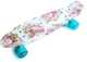 Детский пенни борд Space Sport Flowers ABEC-7 пластиковый со светящимися колёсами Разноцветный 55х15 см (DP-1427061371) - изображение 1
