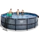 Бассейн каркасный Exit Toys EXIT 488 х 122 см / 19330 л Серый с отделкой под камень круглый с куполом + насос 90 Вт - изображение 2