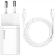 Сетевое зарядное устройство Baseus Super Si QC PD3.0 20W Type-C 3A + Кабель 2.3A Type-C to Lightning 1м Белый - изображение 1