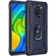 Ударостійкий чохол Serge Ring магнітний тримач для Xiaomi Redmi Note 9 / Redmi 10X Темно-синій Без бренду - зображення 1