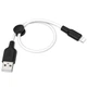 Дата кабель Hoco X21 Plus Silicone Lightning Cable (0.25m) Black / White - зображення 2