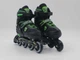 Детские ролики с мягким ботинком и регулировкой размера 30039-L Best Roller 39-42 колёса PU Черно-зеленые - изображение 1