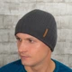 Мужская вязаная шапка КАНТА Fashion Hat на флисе 50-60 Темно-Серый (MC-110) - изображение 1