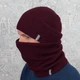 Комплект в'язана шапка зі снудом на флісі КАНТА унісекс 50-60 бордо (OC-0377) - зображення 4