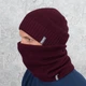 Комплект мужская вязаная шапка со снудом КАНТА Fashion Hat на флисе 50-60 Бордо (OC-082) - изображение 2
