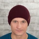 Мужская вязаная шапка КАНТА Fashion Hat на флисе 50-60 Бордо (MC-109) - изображение 2