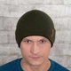 Мужская вязаная шапка КАНТА Fashion Hat на флисе 50-60 Хаки (MC-101) - изображение 2