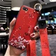 Чохол Lanyard для Xiaomi Redmi 6A бампер з ремінцем Red Без бренду - зображення 1