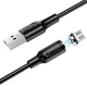 Магнітний кабель USB Borofone BX41, USB to MicroUSB, 2.4А, 1m, чорний - зображення 2