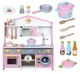 Деревянная игрушечная кухня Kitchen Set большая кухня детская с плитой и посудой MD 2259 - изображение 3