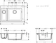 Кухонна мийка граніт HANSGROHE 43315170 S510-F635 180/450 чорний графіт - зображення 5
