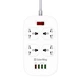 Фильтр питания ColorWay CW-CHU44QW 4 розетки, 4 USB (1QC3.0+3 AUTO ID), 1.8 м, белый - изображение 1