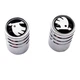 Ковпачки на ніпель для Шкода Alitek Long Silver Skoda Logo ч/б (4 шт) (670980) - зображення 2