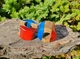 Серьги плаги WoodWork TUNNEL Round Red-Blue 50 мм Деревянные - изображение 4