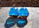 Серьги плаги WoodWork TUNNEL Round Blue Foil 34 мм Деревянные - изображение 6