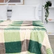 Бамбуковый плед в полоску Colorful home Шарпей Клетка 200х220см Зеленый с бежевым - изображение 1
