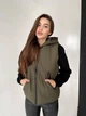 Жилет женский с капюшоном K&ML 026 M - L ( 46 - 48 ) Хаки ( 026 - 04 ) - изображение 5