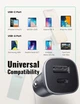 Ładowarka samochodowa Ugreen CD130 20W USB + Ładowarka samochodowa PD Type-C Space Grey (UGR-30780) - obraz 4