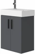 Тумба напольная JUVENTA Manhattan Mh-55 серая с умывальником Stance-55 - изображение 1