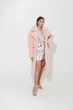 Шуба с овечьей шерсти Sheep brand Monro 110см размер M с воротом, розовый - изображение 1