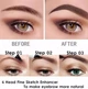 Водостійкий олівець для брів Tint My 4 з мікроблейдінговим ефектом 02 Dark brown 5г - зображення 4