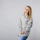 Женская туника с длинным рукавом, с пояском, вышивка - маргаритки, ткань оникс, цвет - серый, размер 44-46, Світлана-К - изображение 8