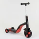 Детский трехколесный самокат-велобег-велосипед Best Scooter JT 28288 3 в 1 с музыкой и подсветкой, Черно-красный - изображение 4