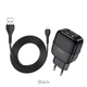 Адаптер сетевой Hoco Lightning cable Highway C77A |2USB, 2.4A| черный - изображение 2