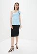 Женский костюм блуза с бантиком + юбка миди Подіум Bow 27928-LIGHT/BLUE XS Голубой - изображение 2