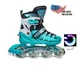 Роликовые коньки детские раздвижные Scale Sports MINT LF 905 Мятные размер 29-33 передние колеса СВЕТЯТСЯ - изображение 1