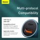Автомобильное зарядное устройство Baseus Golden Contactor Pro Dual Quick Charger Car Charger 1xUSB/1xType-C, 5A/40W, QC/PD| - изображение 3