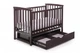 Кроватка детская DeSon MRIYA ( Десон Мрия ) деревянная с опускной боковиной, ящиком и маятником для новорожденных и до 5 лет орех бук - изображение 1