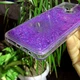Чехол Glitter для OPPO A15S бампер жидкий блеск Фиолетовый - изображение 3