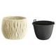 Горшок для цветов круглый Prosperplast Sandy Bowl с вкладышем 18х14см кремовый (22981-728) - изображение 1
