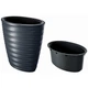 Горшок для цветов Prosperplast FREZE 60х58см овальный с вкладышем антрацит (63653-433) - изображение 1