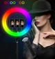 Профессиональная цветная RGB кольцевая LED лампа 55 см со штативом 2м и селфи пультом с сумкой (чехлом) 72 Вт - изображение 3